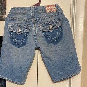 True Religion Light Blue Denim Shorts